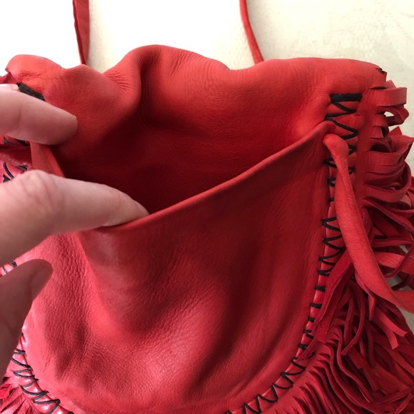 Vintage Leather Fringed Shoulder Bag 🌶🥊 - Picture 7 of 11